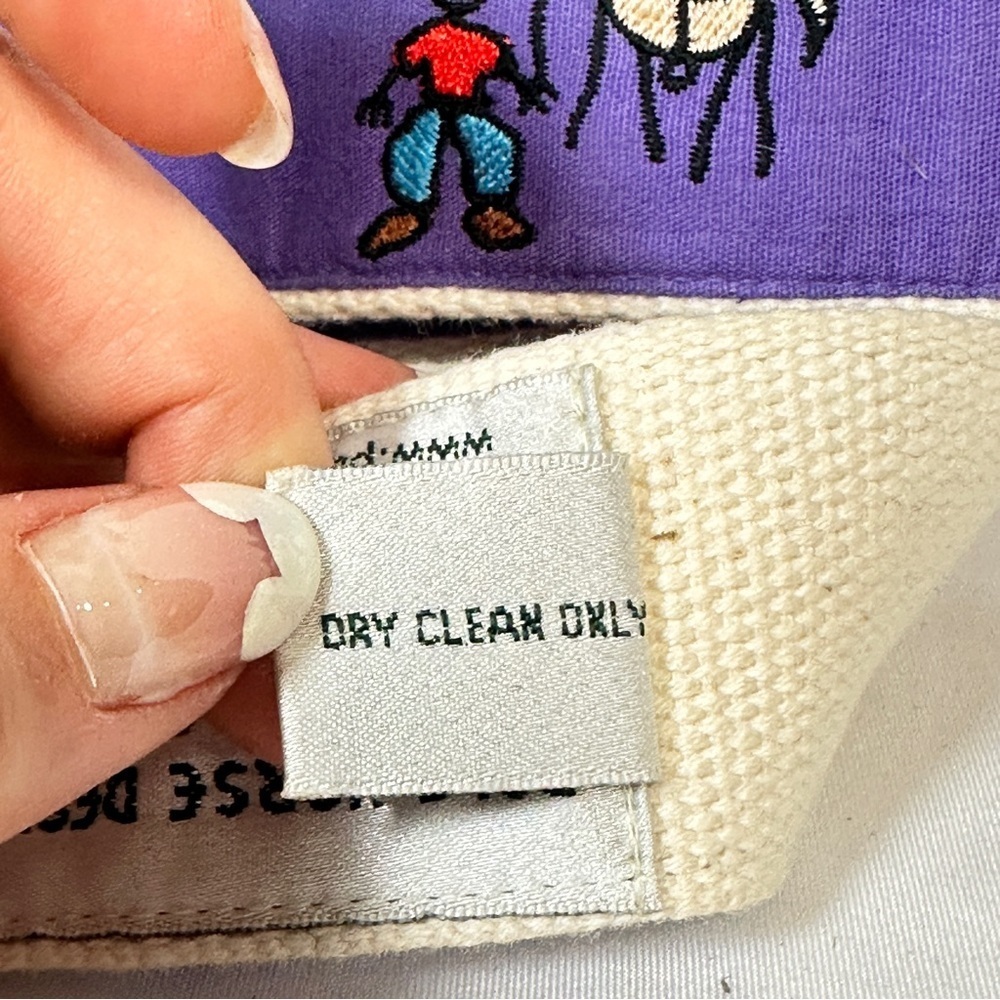 Pale Horse Cowboycore Embroidered Cotton Western D-Ring Belt Purple Boho Folk - Picture 7 of 11